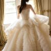 Strapless Corset Tiered Tulle Ball Gown Wedding Dress