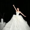 Cascading Wave Tulle Ball Gown with 3D Florals