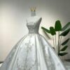 Strapless Crystal Beaded Satin Wedding Dress