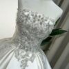 Strapless Crystal Beaded Satin Wedding Dress
