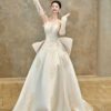 Strapless Lace Satin Wedding Dress