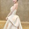 Strapless Lace Satin Wedding Dress