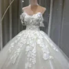 Luxury 3D Floral Appliqué Wedding Dress