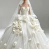 3D Floral Ball Gown Wedding Dress - Satin and Tulle Bridal Gown with Roses