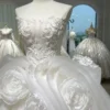 Strapless Tulle Bridal Gown with Cascading 3D Flowers