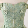 Sage Green Leaf Lace Glitz Sweet 16 Dress