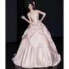 Pink Shimmer Satin Sweet 16 Corset Ball Gown