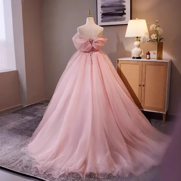 Dusty Rose Tulle Sweet 16 Dress with 3D Flower