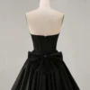 Black Satin Rhinestone Corset Sweet 16 Dress