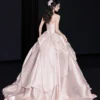 Pink Shimmer Satin Sweet 16 Corset Ball Gown