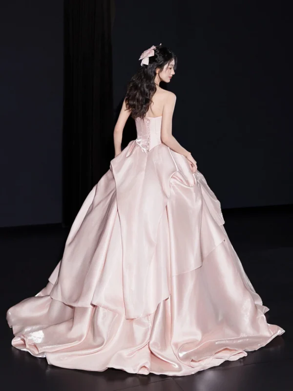 Pink Shimmer Satin Sweet 16 Corset Ball Gown