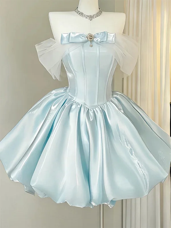 Pink Satin Bubble Skirt Sweet 16 Dress