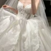 Sweetheart Corset Lace Applique Tulle Ball Gown