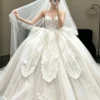 Sweetheart Corset Lace Applique Tulle Ball Gown