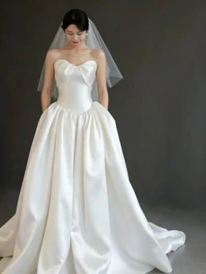 Sweetheart Corset Satin Bridal Gown