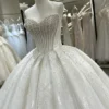 Sweetheart Sparkly Lace Wedding Dress with Corset
