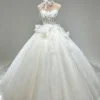 Tulle Ball Gown Wedding Dress - Strapless 3D Floral Corset Bridal Gown