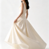 Ivory One Shoulder Draped Satin Pleated High Low A Line Formal Evening Gown Maxi Dress
