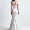 Ivory Pearl Spaghetti Strap Satin Mermaid Wedding Formal Evening Maxi Gown