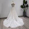 Strapless Sweetheart Mermaid Wedding Dress 3D Floral Lace Detachable Tulle Overlay Train Bridal Gown