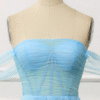 Sky Blue Off Shoulder Sweet 16 Dress Fluffy Tulle Corset Ball Gown
