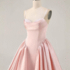 Soft Pink Cowl Neck Sweet 16 Dress A-Line Mini Formal Dress