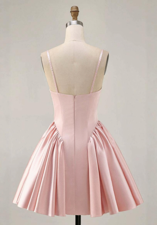 Soft Pink Cowl Neck Sweet 16 Dress A-Line Mini Formal Dress