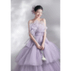 Lavender Strapless Sweet 16 Dress Tiered Ruffle Tulle Ball Gown