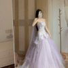 Sweet 16 Dress Sparkly Lavender Ruffled Tulle Gown Floral Embroidery Cape Quinceanera Dress
