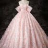 Sweet 16 Dress Blush Pink Off Shoulder Puff Sleeve Corset 3D Floral Glitter Tulle Ball Gown