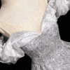 Sweet 16 Dress Silver Off Shoulder Ruffle Sleeve Full Sequin Glitter Tulle A Line Formal Gown