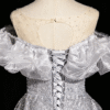 Sweet 16 Dress Silver Off Shoulder Ruffle Sleeve Full Sequin Glitter Tulle A Line Formal Gown