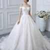 Off Shoulder Fringe Tassel Sweetheart All Over Sequin Glitter Tulle Ball Gown Wedding Dress Ivory Sparkly Bridal Gown With Chapel Train