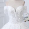 Off Shoulder Fringe Tassel Sweetheart All Over Sequin Glitter Tulle Ball Gown Wedding Dress Ivory Sparkly Bridal Gown With Chapel Train