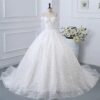 Off Shoulder Fringe Tassel Sweetheart All Over Sequin Glitter Tulle Ball Gown Wedding Dress Ivory Sparkly Bridal Gown With Chapel Train