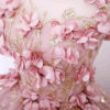 Sweet 16 Dress Dusty Pink Sleeveless 3D Floral Lace Glitter Tulle Ball Gown With Train
