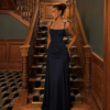 Pale Yellow Square Strap Ruched Waist Flowy Maxi Evening Dress
