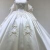Lace Applique Satin Bow Ball Gown