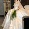 Off-Shoulder Satin Ball Gown