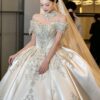Off-Shoulder Satin Ball Gown
