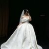 Off-Shoulder Lace Satin Wedding Dress