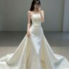 2-in-1 Satin Overskirt Wedding Dress