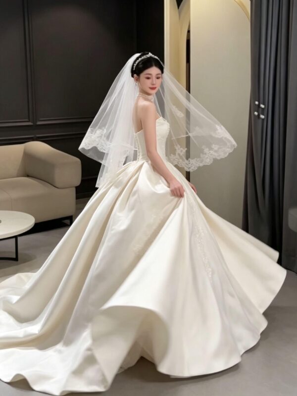 Strapless Satin Ball Gown
