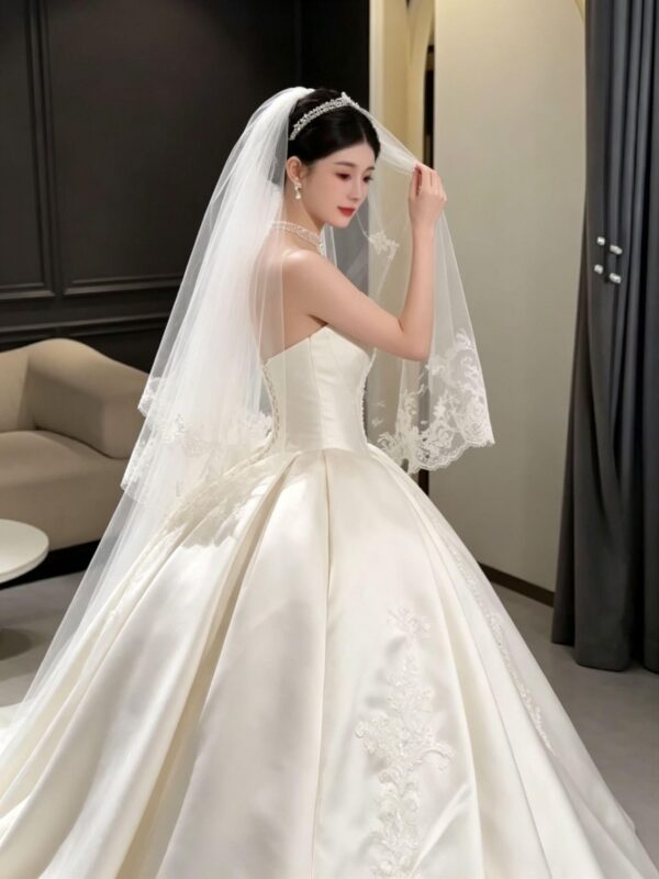 Strapless Satin Ball Gown