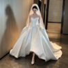 Draped Strapless Satin Wedding Dress
