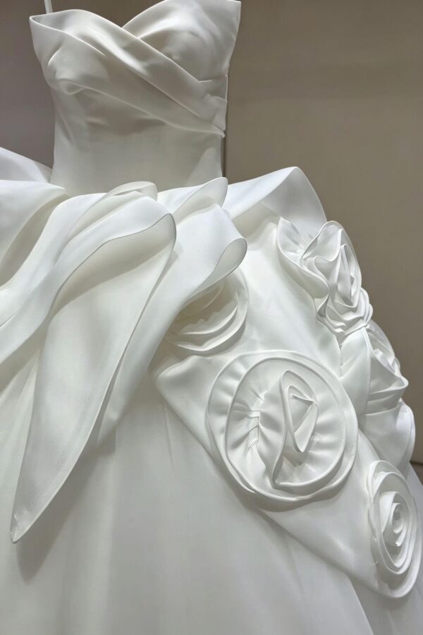 Spaghetti Strap 3D Floral Tulle Ball Gown