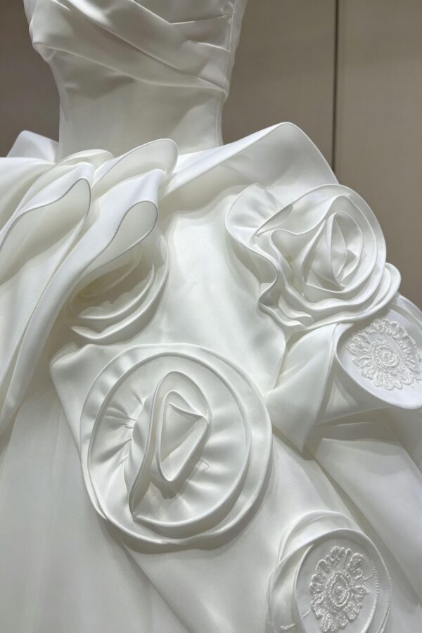 Spaghetti Strap 3D Floral Tulle Ball Gown