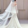 Off the Shoulder Lace Long Sleeve Mermaid Gown