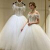 Off-Shoulder Shimmering Tulle Wedding Dress