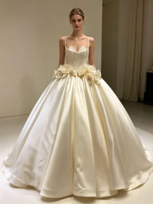 Lace Corset Satin Wedding Dress